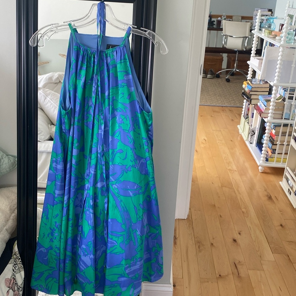 Sam Edelman purple and green swing dress, size s.